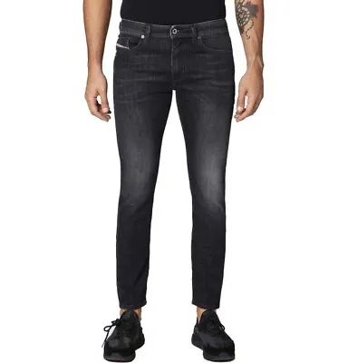 DIESEL Thommer 0687J Men Jeans W32/L30 Slim-Skinny Fit Washed Out Black Denim • $122.44