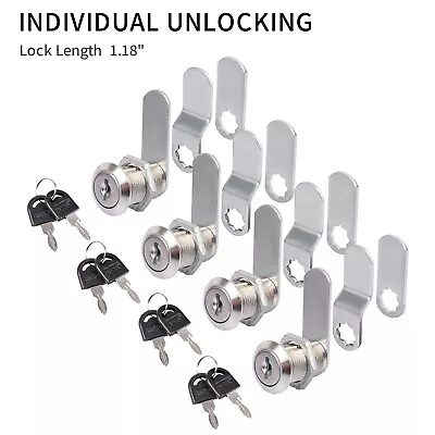 Cabinet Cam Locks With Seperate Keys For Mailbox Drawer Dresser Storage Security • $7.59