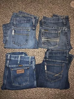 Lot Of 4 Men’s Jeans Size 30x32 Cinch Ariat Wrangler • $140