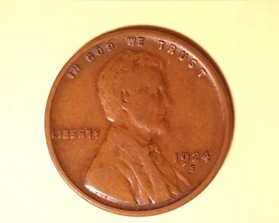 1924-s Lincoln Wheat Cent  Vf+ ~ 619-3 • $11.95