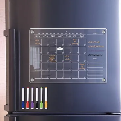 Organize Your Life With For A4A3 Acrylic Magnetic Fridge Calendar 6 Pens • £11.10