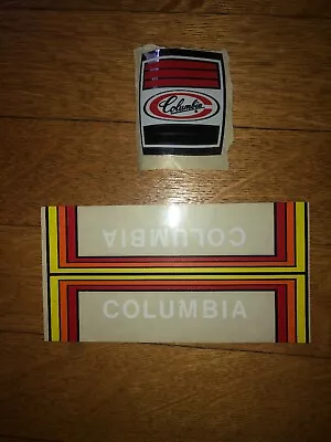 Vintage New-Old-Stock Head Badge Sticker COLUMBIA Bicycle + Frame Sticker/Decal • $15
