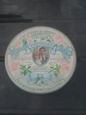 Vintage Charles & Diana Royal Wedding Day Toffee Selection Tin (Empty) • £10