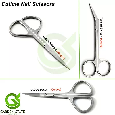 3 Type Cuticle Nail Scissors Toenail Clippers Manicure Pedicure Grooming Shears • $14.86