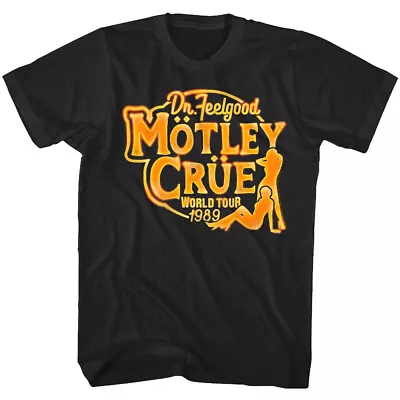 Motley Crue Dr Feelgood World Tour 1989 Men's T Shirt Neon Girls Heavy Metal Top • $28.50