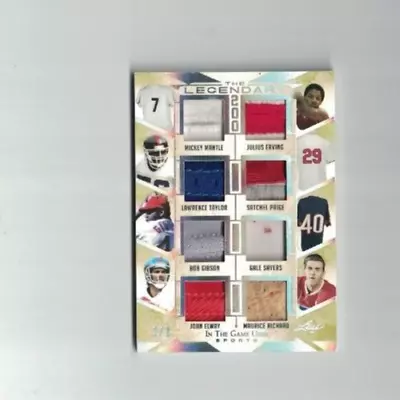 Leaf ITG '21 Mickey Mantle Satchel Paige Maurice Richard Julius Erving Relic 2/2 • $400