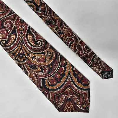 Vintage Vera Bradley Designs Cotton Tie Brown Black Paisley Indiana Usa 3.5  • $25