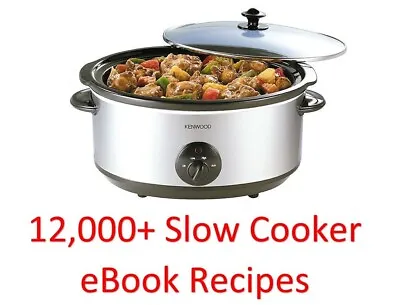 12000+ Easy To Follow Slow Cooker EBook Cookbooks & Recipes On One DVD Rom • £5.95