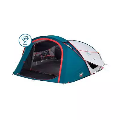 Camping Tent 3 Man Pop Up Tent Backpacking Teal & White - DECATHLON Quechua • £153.99