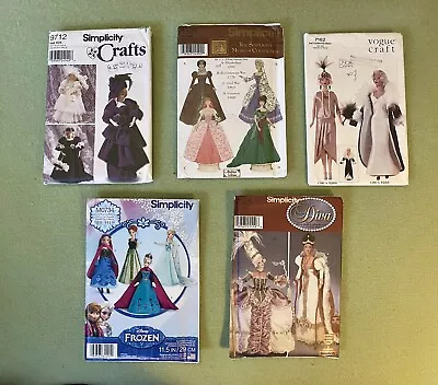 Lot 5 Simplicity Vogue Barbie  11.5 17” Doll Clothes Pattern Diva Disney Museum • $19.99