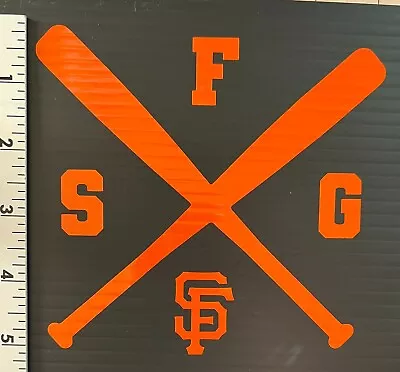 SF Giants  SFG  Crossed Bats 5 Inch Vinyl Decal • $3.49