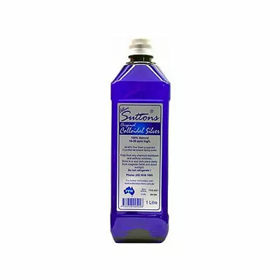 Allan Suttons Original Colloidal Silver 1l 100% Natural 99.99% Fine Silver Ionic • $49.95