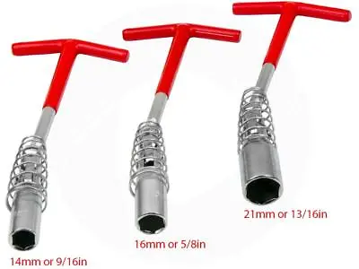 Universal Set Of 3 Spark Plug Removal T-Wrench Spanners 14mm 16mm 21mm Sockets • $13.99