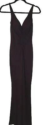 Selina Designer Brown Mermaid Spaghetti Strap Stretch Cocktail Gown Sz 6 HN • $50.98