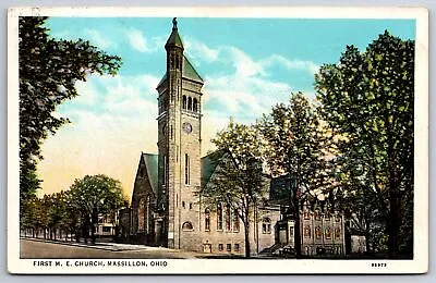 Massillon Ohio~First Methodist Episcopal Church~1920s Postcard • $8.99