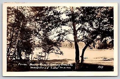 $11.99 • Buy Moosehead Lake Maine~Beaver Creek Tenting Grounds & Lake View~1945 RPPC
