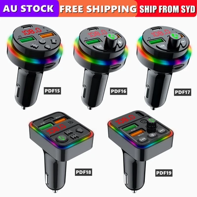 Bluetooth 5.0 Car Wireless FM Transmitter Adapter Hands-Free 2USB PD Charger NEW • $11.99