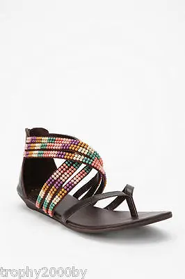 New Urban Outfitters Ecote Beaded Ankle Wrap Sandals Sz 8 • $18.99