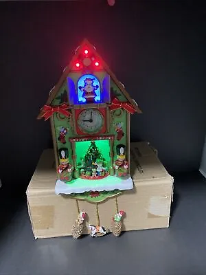 Avon 2011 Tick Tock Till Christmas Santa Cuckoo Clock Animated Musical EUC! • $67.49