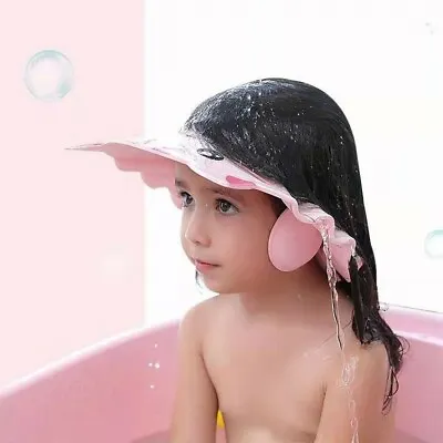 Baby Shower Cap Adjustable Hair Wash Hat For Newborn Infant Ear Protection Co Nt • £4.12