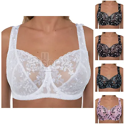Ladies Full Cup Underwired Bra Plus Size Firm Hold Lace Large Non Padded Uk New • $19.85