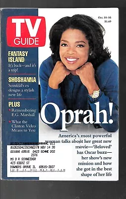 Tv Guide-10/1998-oprah Winfrey-fantasy Island-e.g.marshall-chicago Metro Edition • $6.99