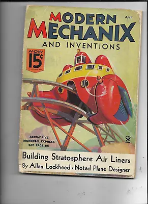Modern Mechanix And Inventions Magazine-------april 1935 • $19.99