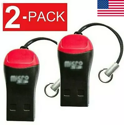 2Pcs USB Memory Card Reader USB 2.0 Adapter For Micro SD SDXC SDHC TF  Hi-Speed • $1.11