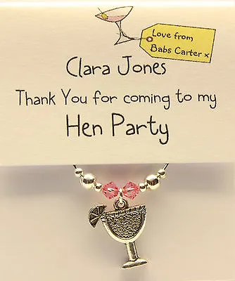 £1.25 • Buy Personalised Wine Glass Charm THANK YOU Gift Party Favour BABY SHOWER HEN PARTY