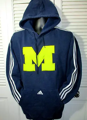 Vtg ADIDAS 3 Stripe Hoodie~University Of Michigan~Men's M~Stitched  M ~Preowned • $16.99