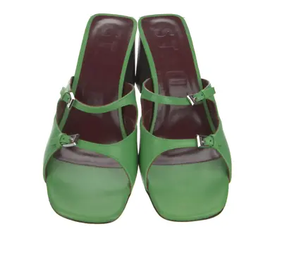 STAUD Green Leather Sandals - Brand New Euro Size 40 • $175