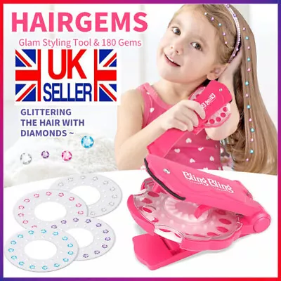Shining Bling Diamond Hair Sparkle Stapler Machine Set Gems For Decor Gifts KH • £6.25