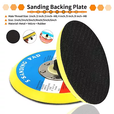 1-6 Inch Sanding Polishing Pad Hook And Loop Backing Plate F Dill Grinder 2/4Pcs • £28.92