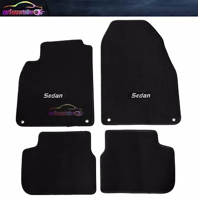 Fit For 03-11 Saab 9-3 Black Nylon Floor Mats Carpet Front Rear W/ White Sedan • $58.99