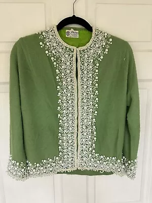 Vintage 70s Prince Wool Cardigan Sweater Beaded • $99