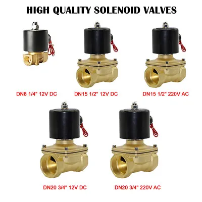 2 Way Solenoid Valve Air Water N/C Gas Oil Normally Closed 12v 220v BSP AU • $47.39