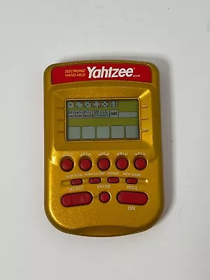 Yahtzee Electronic Hand-held [Gold] Vintage Works Tested! Hasbro 2002 Gold Red • $10.99