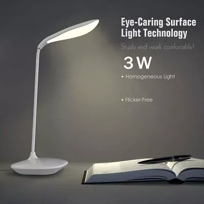 £5.98 • Buy Desk Light 14 LED Flexible Touch Bedside Reading Lamp Dimmable USB Rechargeable