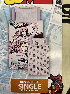 Marvel Comics Reversible Single Duvet Cover Set NEW • £15.90