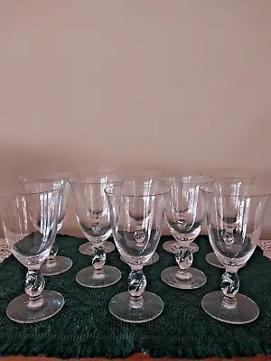 Imperial Glass # 110 Clear Crystal  Twist Stem (set Of 10) Wine Glasses- Vintage • $85