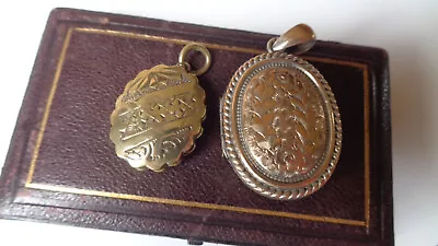 2  Pretty Antique Victorian/edwardian Pinchbeck/ Gold Plated? Photo Lockets • £9.50