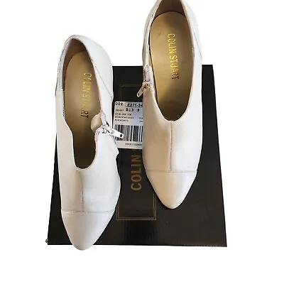 New Colin Stuart Heel Shoes Women's 8B White Genuine Leather Pointed Toe Ankle • $65