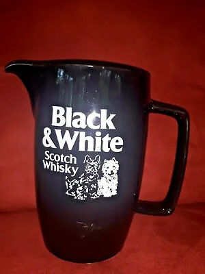 Black & White Scotch Whisky Ceramic Water Jug Pitcher Scotty Dog Vintage Wade  • $39.99