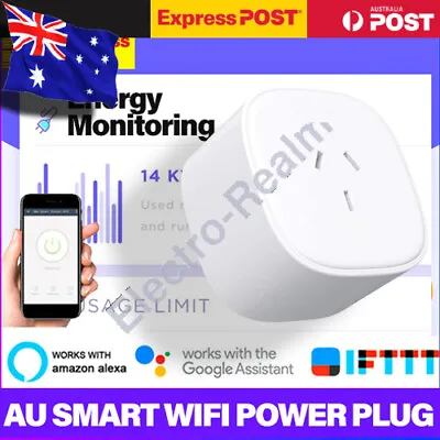 $69.95 • Buy Wifi Plug Smart Home Socket Switch Outlet Adaptor App Remote Alexa Google AU