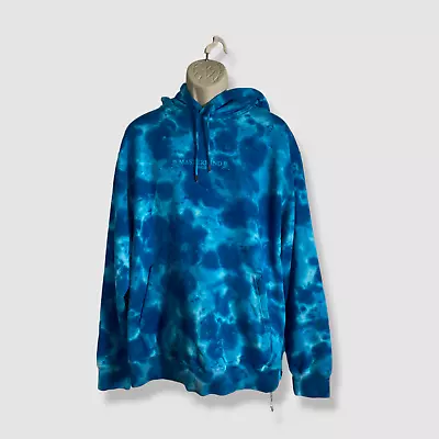 $1725 Mastermind World Mens Blue Tie Dye Hooded Pullover Sweatshirt Size L • $552.38