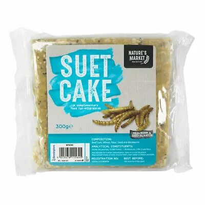 Wild Bird Feed Feeder Food Suet Cake Block Ball With Mealworm Fat Seeds - 300g • £7.99