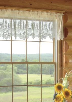 $19.95 • Buy Heritage Lace White PINECONE Window Valance 60 W X 16 L