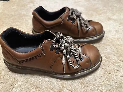 Vtg Doc Martens Womans Size 7 Chunky Brown Leather Shoes • $45