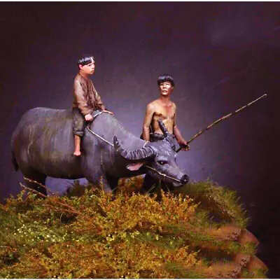 1/35 Resin Model Kit Vietnam War Vietnam Children & Buffalo Unpainted • $26.22