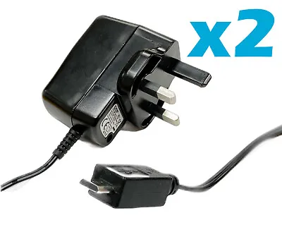 2 X 5V 2.1 Amp Micro USB B UK Mains Plug Charger Power Supply Cable For Tablet • £7.99